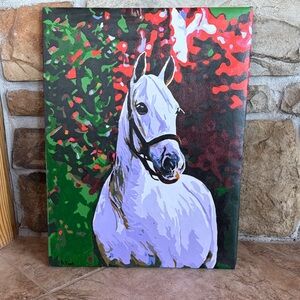White Horse Canvas Art